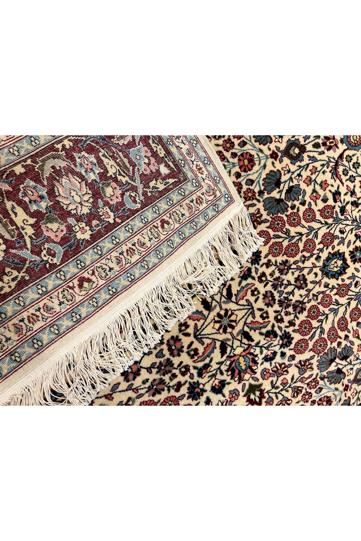 RD RAMAZAN DAG Hand Rug Art Hand-Woven Hereke Rug Seven Mountains Flower Size 314x213 - MALLTURK