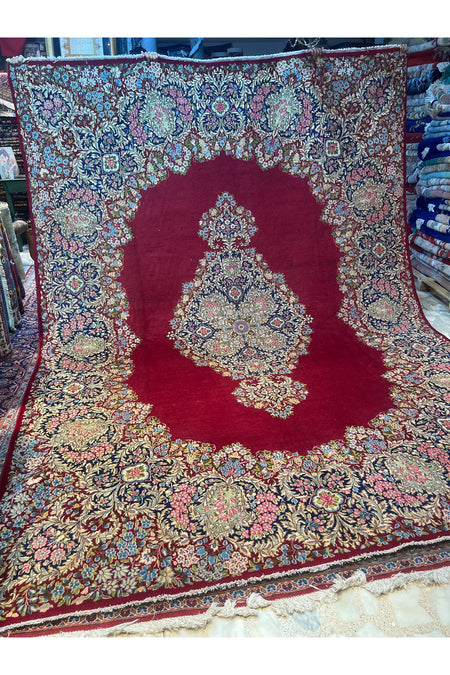 RD RAMAZAN DAG Hand Rug Art Hand-Woven Iranian Kirman Rug 2 El Size 370x276