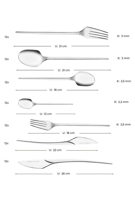 Emsan fair 84 Piece 12 Place Setting Boxed Flatware Set - MALLTURK