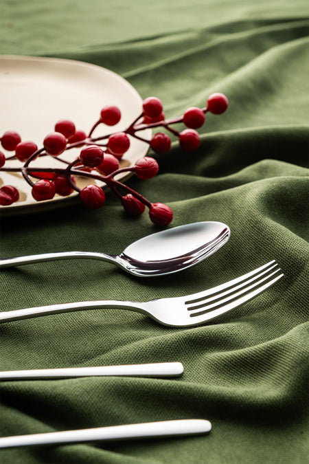 Emsan alfa 30 Piece 6 Place Setting Fork Spoon Set - MALLTURK