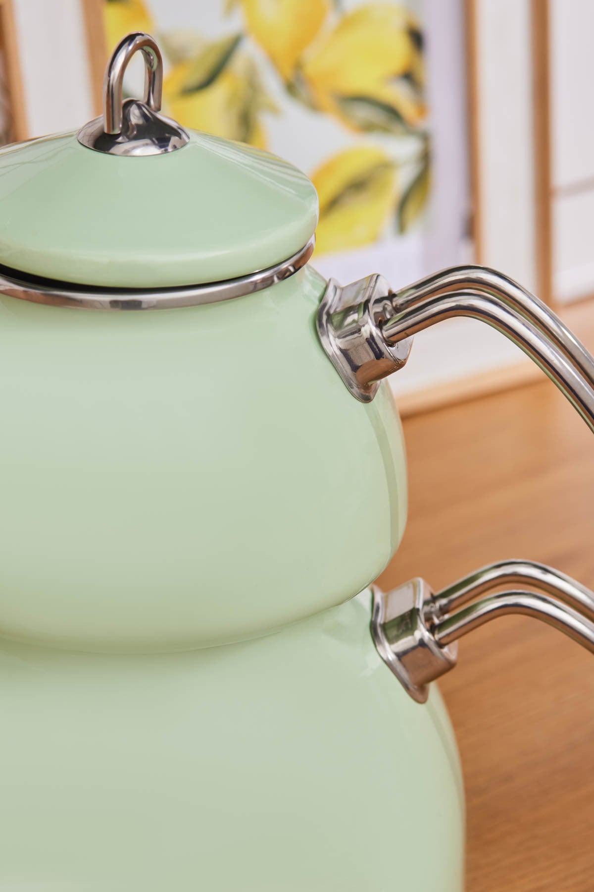 Karaca Loreto Enamel Teapot, Green - MALLTURK