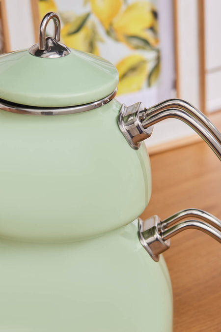 Karaca Loreto Enamel Teapot, Green - MALLTURK