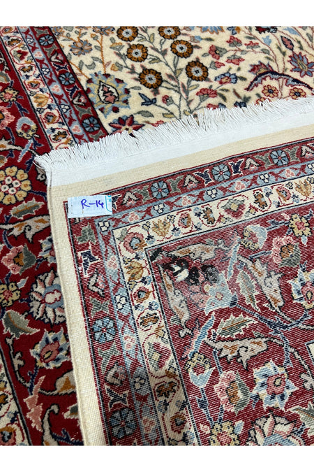 RD RAMAZAN DAG Hand Rug Art Hand-Woven Sumerbank Hereke Rug Signed Seven Mountains Flower Design Size 276x200 - MALLTURK