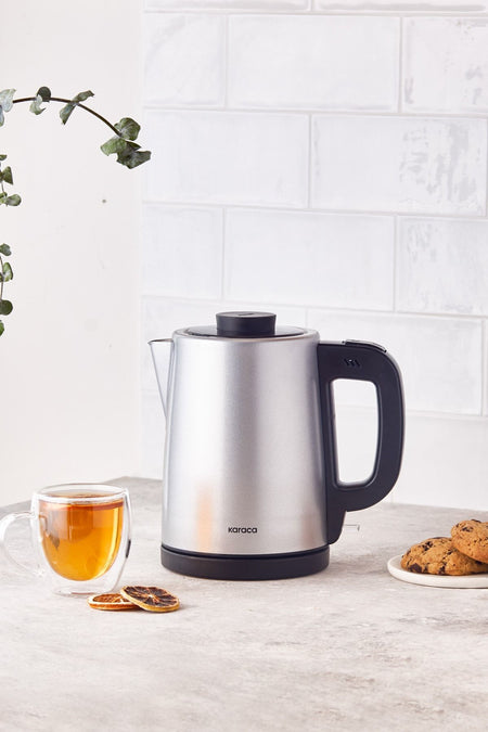 Karaca Tea Break Silver Stainless Steel Water Kettle & Tea Maker - MALLTURK