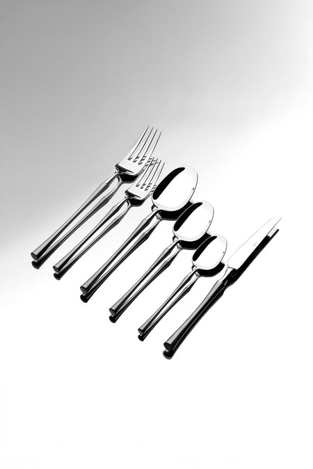 Nehir marbella Satin 12 Place Setting 72 Piece Boxed Flatware Set - MALLTURK