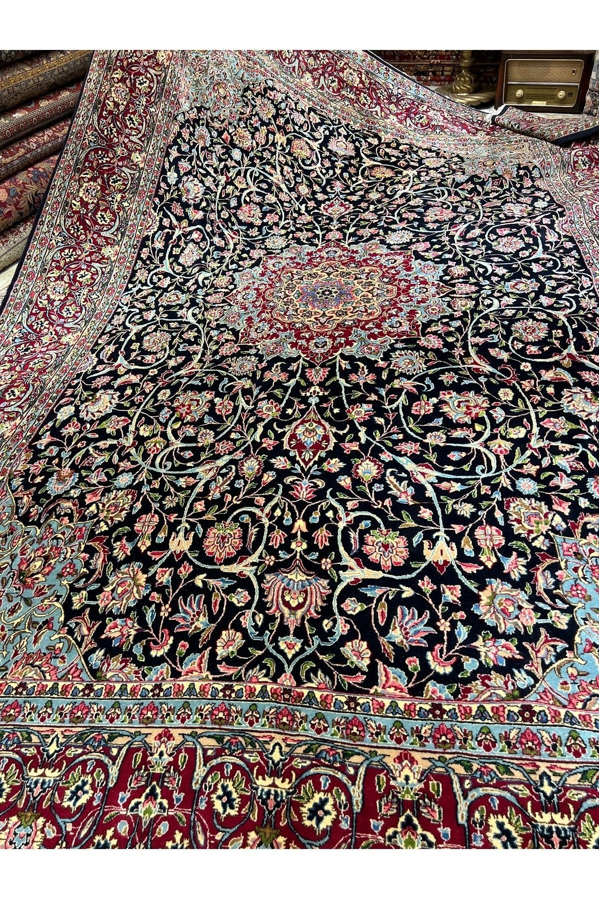 RD RAMAZAN DAG Hand Rug Art Hand-Woven Iranian kirman Rug Signed Collector Piece Natural Dye Size 4.45x2.95 - MALLTURK
