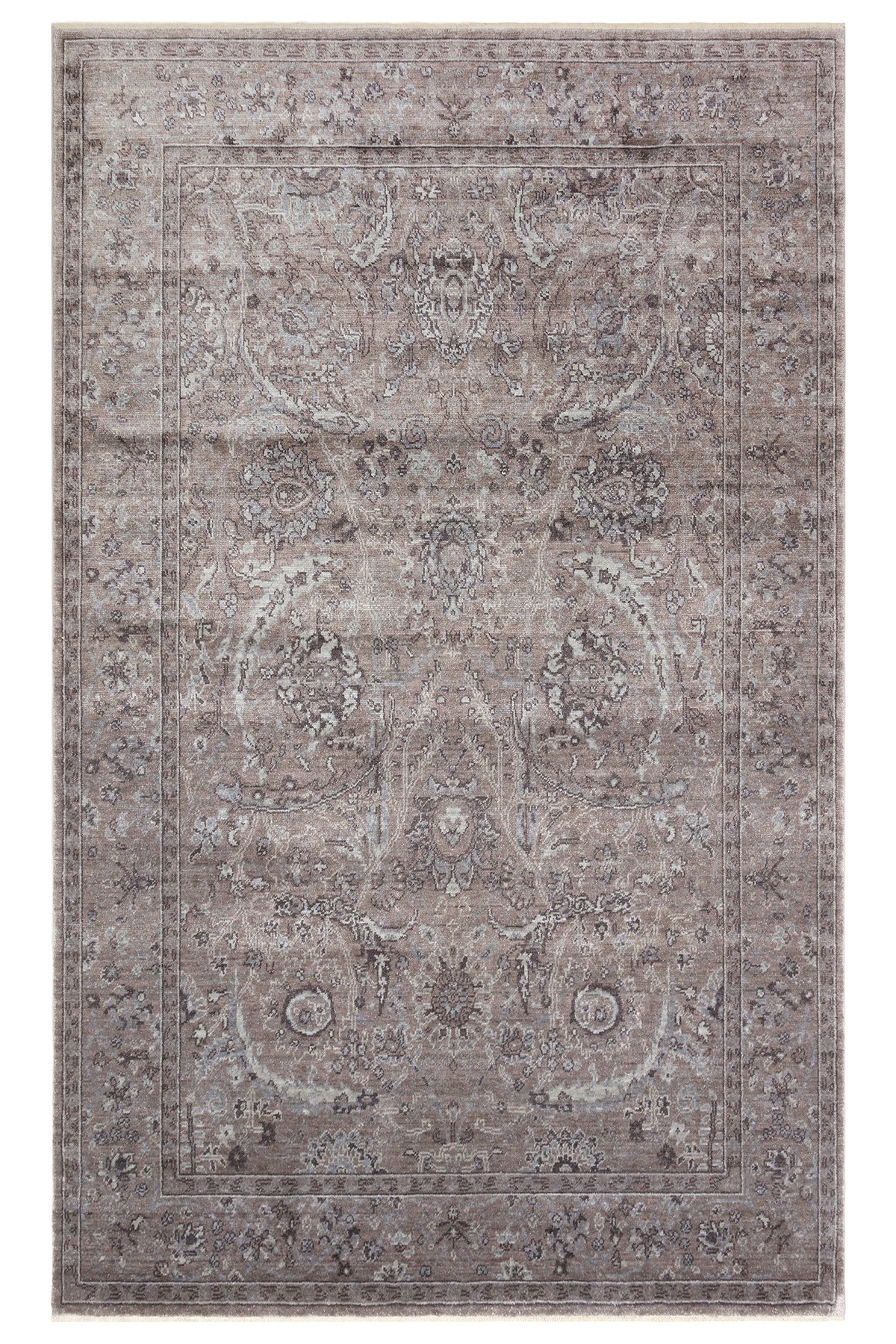 Eko Rug Eko Rug Taftan Tf 07 Smoke Grey Pakistan Overdyed Style Handcrafted with Special Looms Produced Rug - MALLTURK