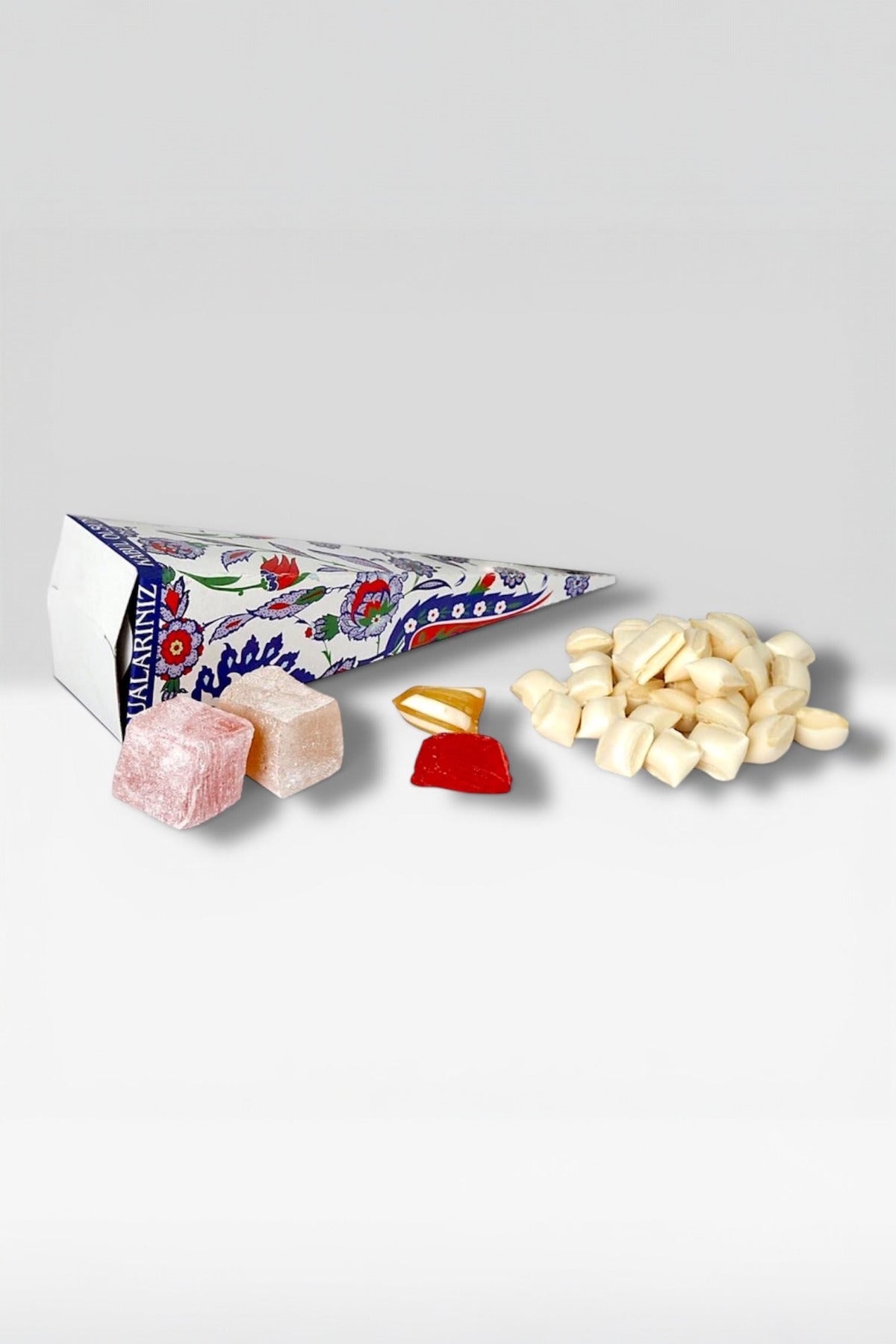 Lokum box mevlut kulah seker Turkish Delight mavi cini desen 50 Pieces - MALLTURK