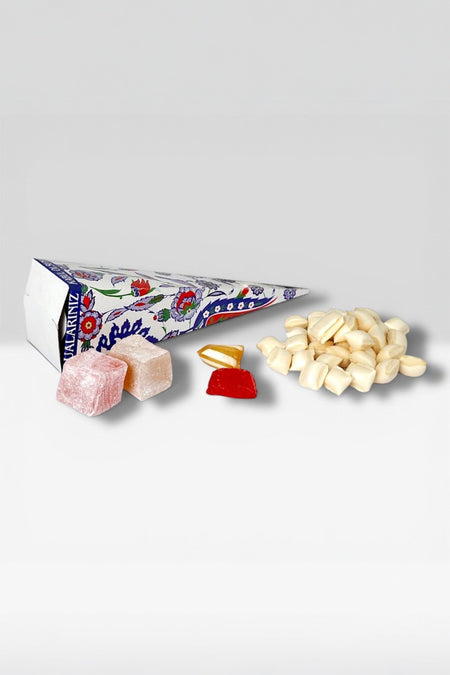Lokum box mevlut kulah seker Turkish Delight mavi cini desen 50 Pieces - MALLTURK