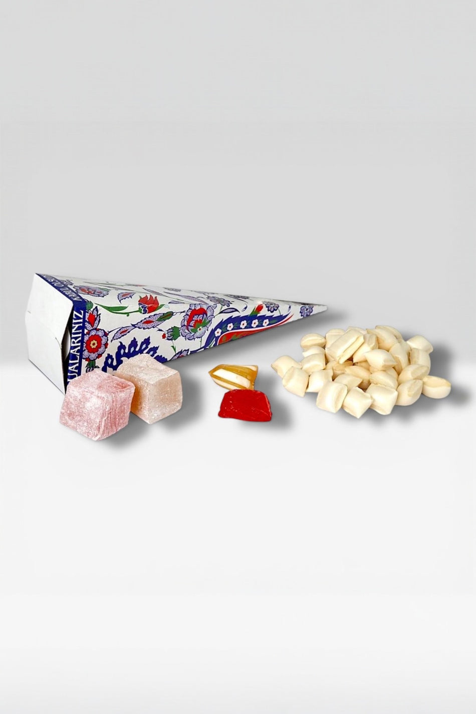 Lokum box mevlut kulah seker Turkish Delight mavi cini desen 50 Pieces - MALLTURK