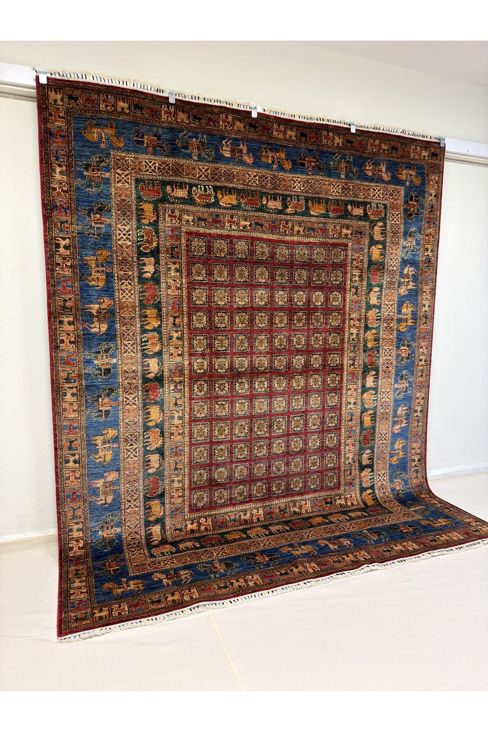 Afghan Handwoven Carpet, Pazyrek Model, 100% Wool, Natural Dye, Handcrafted Work - MALLTURK