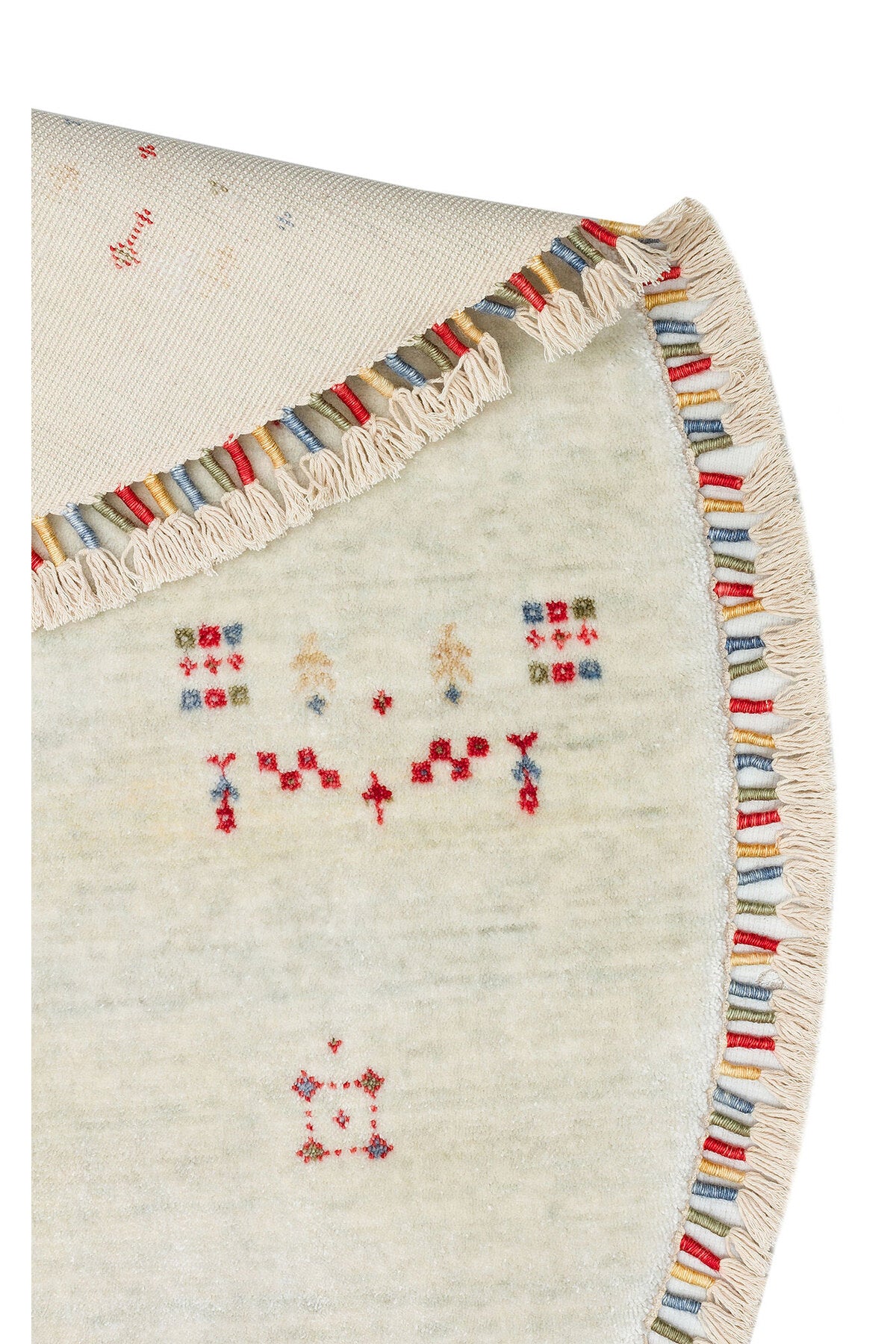 Eko Hali Zara ZR 06 Beige Round Carpet, a special loom carpet shaped by the intensive hand labor of women from Usak. - MALLTURK
