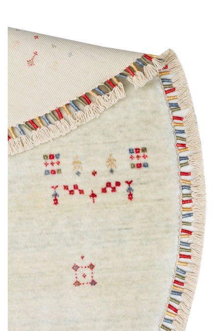 Eko Hali Zara ZR 06 Beige Round Carpet, a special loom carpet shaped by the intensive hand labor of women from Usak. - MALLTURK