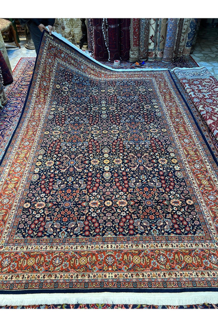 RD RAMAZAN DAG Hand Rug Art Hand-Woven Hereke Rug Signed Seven Mountains Flower Premium Quality Size 300x198 - MALLTURK