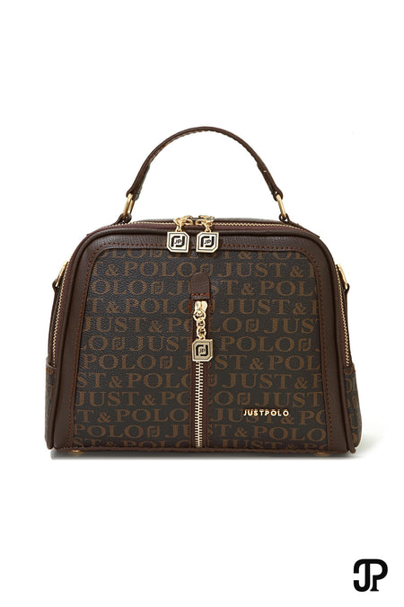 Just Polo Original Women's New Season Luxury Soft Leather Adjustable Crossbody Stylish Hand and Shoulder Bag Brown - MALLTURK