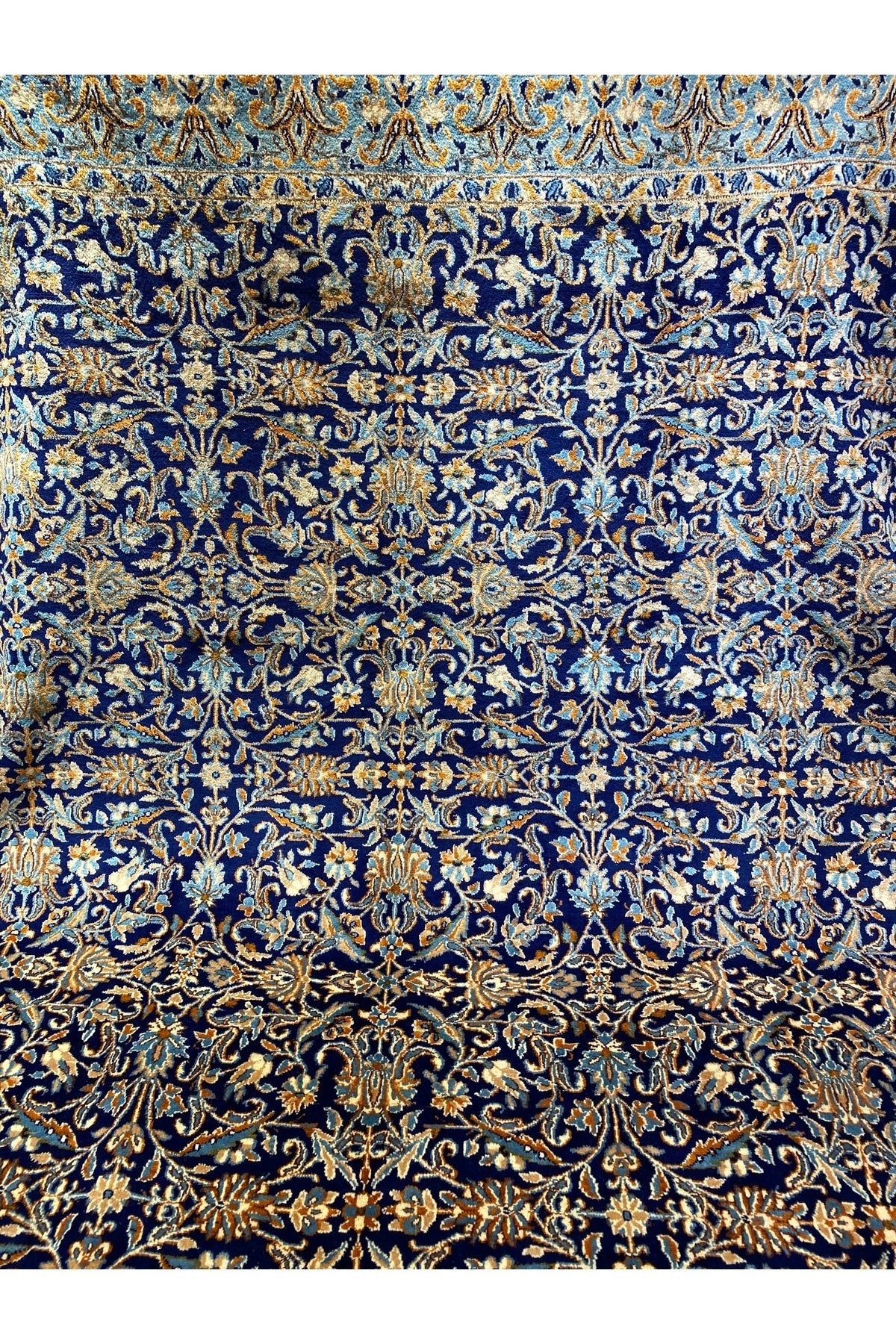 RD RAMAZAN DAG Hand Rug Art Hand-Woven Iranian Kirman Rug Cotton Base Wool Weave Olup Natural Dye Size 355x267 - MALLTURK
