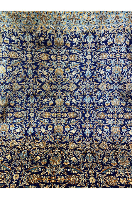 RD RAMAZAN DAG Hand Rug Art Hand-Woven Iranian Kirman Rug Cotton Base Wool Weave Olup Natural Dye Size 355x267 - MALLTURK