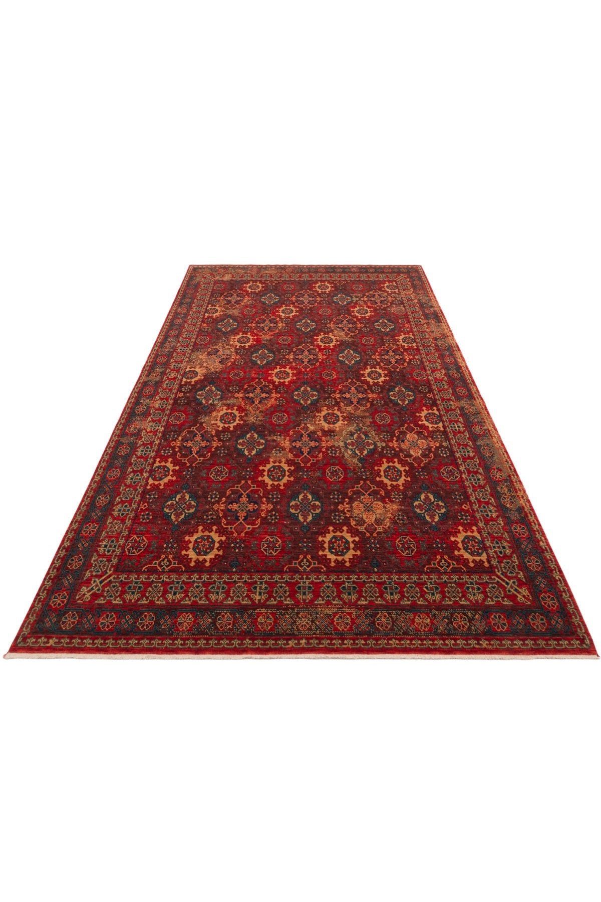 Cool Rug Mardin Red Anatolian Pattern Classic Dort Mevsim Soft Wool Hand-Woven Salon Living Room Rug