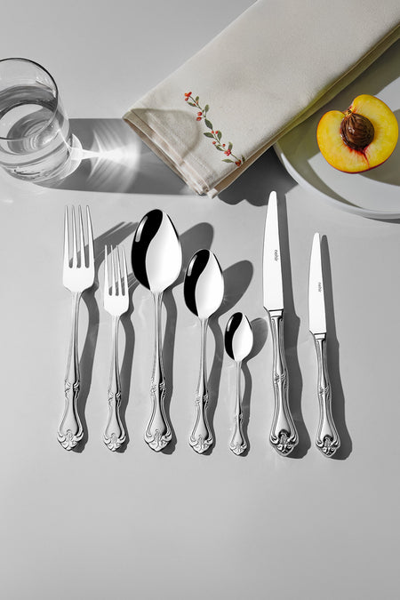 Nehir lalezar Satin 12 Place Setting 84 Piece deri Boxed Flatware Set - MALLTURK