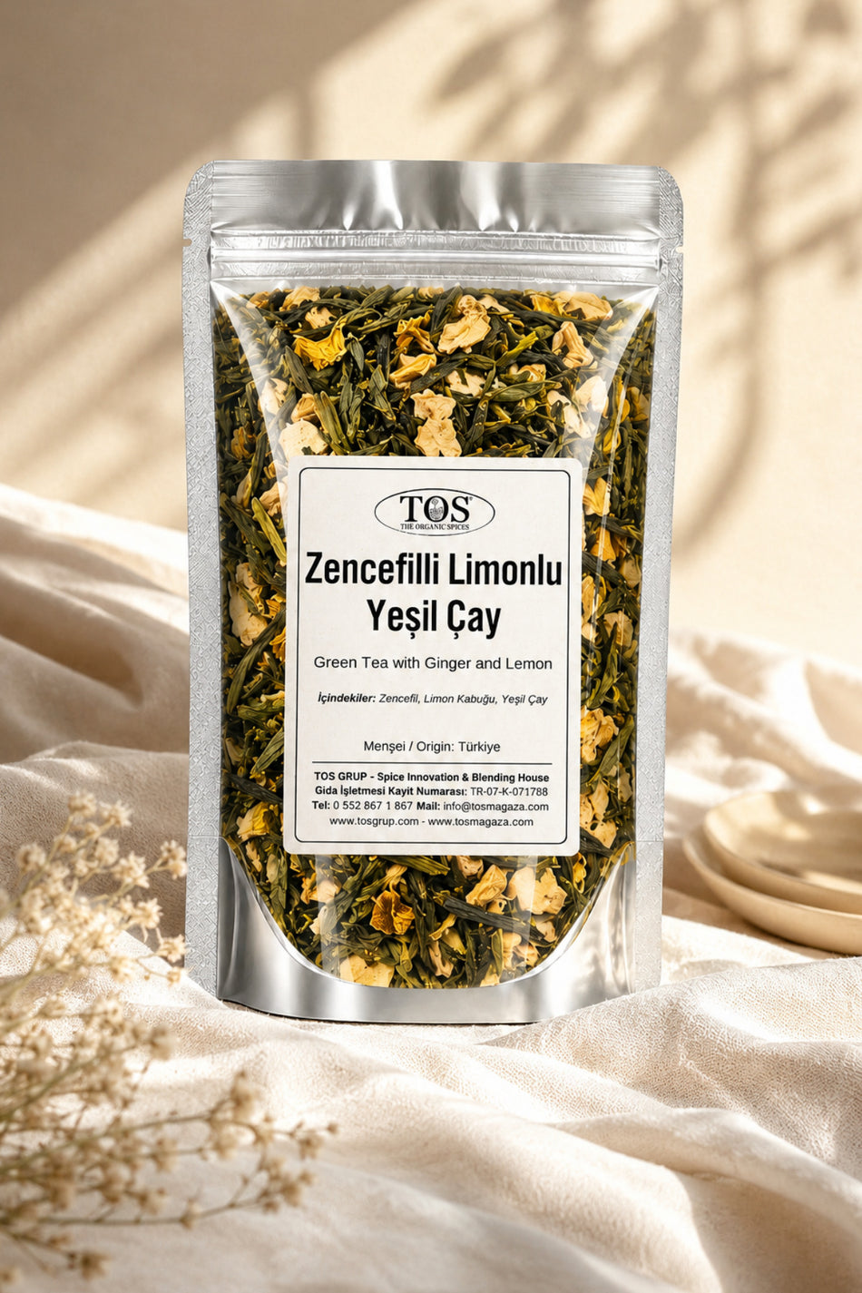 TOS The Organic Spices Ginger Lemon Green Tea 40 gr (1st Quality)