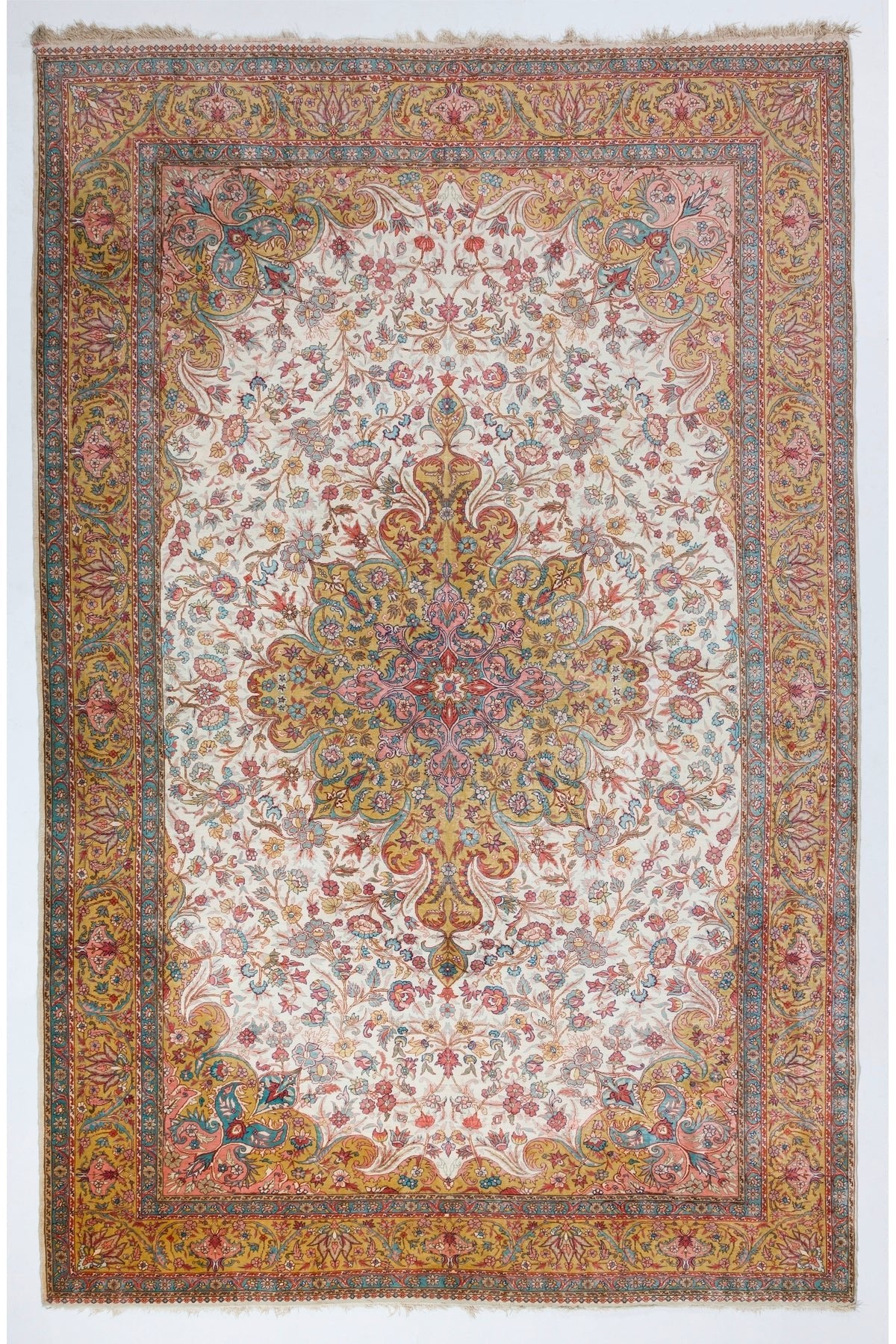 Tekin 220x335 Cm 100% Silk Eski Magnificent El Yapimi Kayseri Rug - MALLTURK