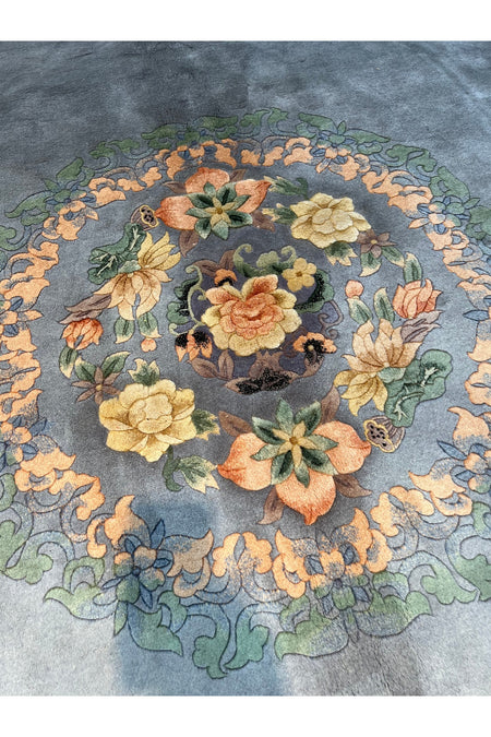 RD RAMAZAN DAG Hand Rug Art Hand-Woven Embossed Chinese Rug Premium Quality Gray Color Size 335x243 - MALLTURK