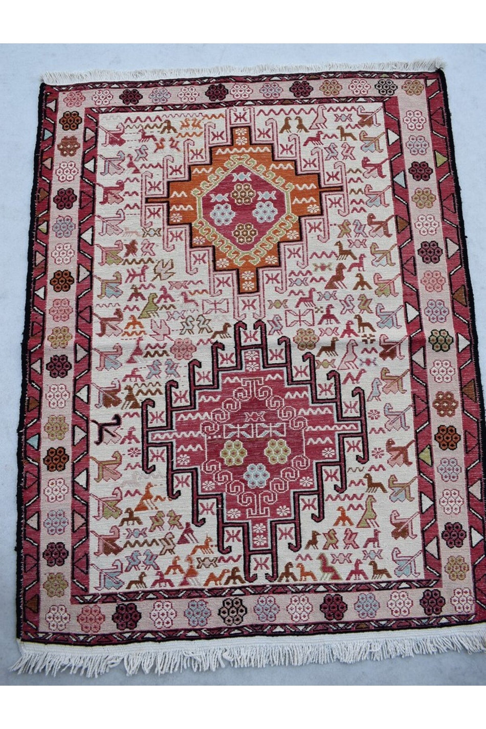 UCAN Rug Hand-Woven Silk Soumak Kilim