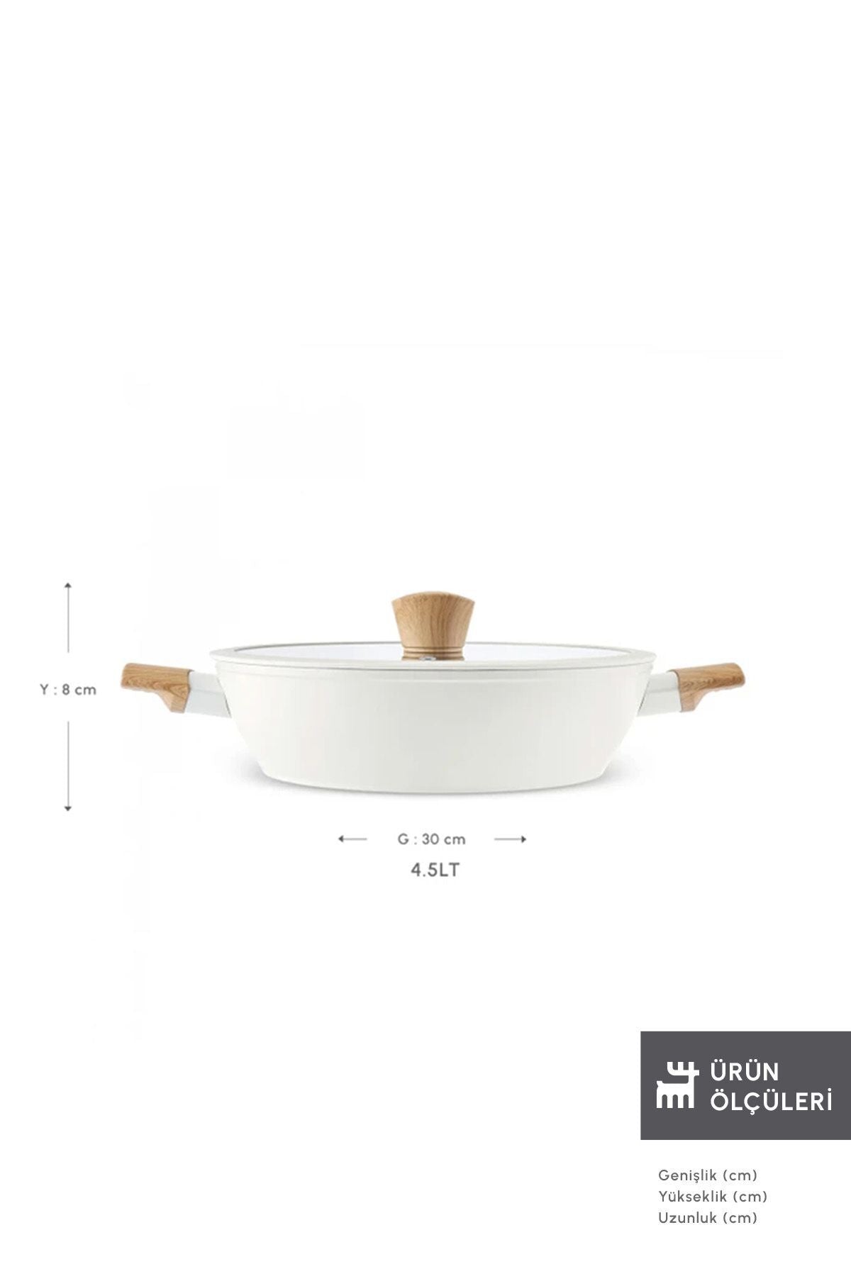 Karaca Swiss Crystal Creamy Wood Karniyarik 0 Yag Ile Nonstick Pot - MALLTURK