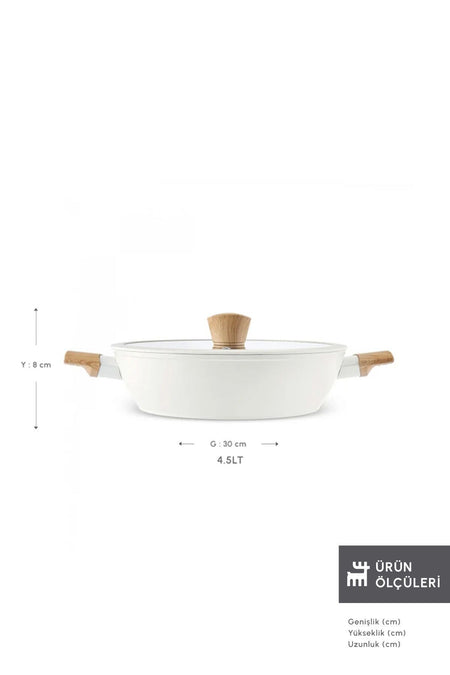 Karaca Swiss Crystal Creamy Wood Karniyarik 0 Yag Ile Nonstick Pot - MALLTURK