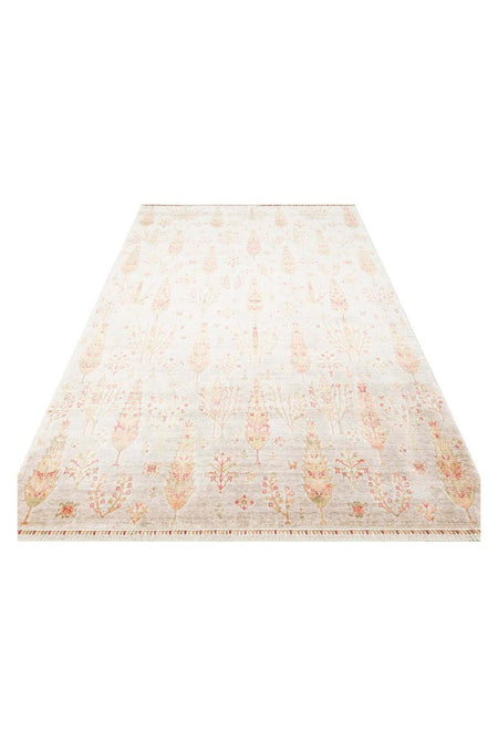 Eko Hali ZARA ZR 08 BEiGE AUTUMN Authentic Patterned Special Non-Shedding and Easy-to-Clean Tencel Fabric - MALLTURK