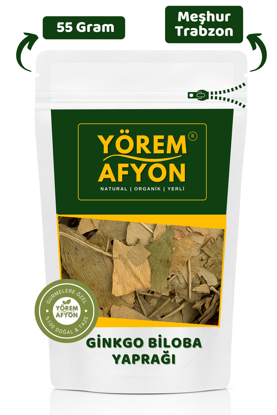 Gulcehre Yorem Afyon Famous Trabzon Ginkgo Biloba Leaf, Temple Tree Leaf | 55gr. - MALLTURK