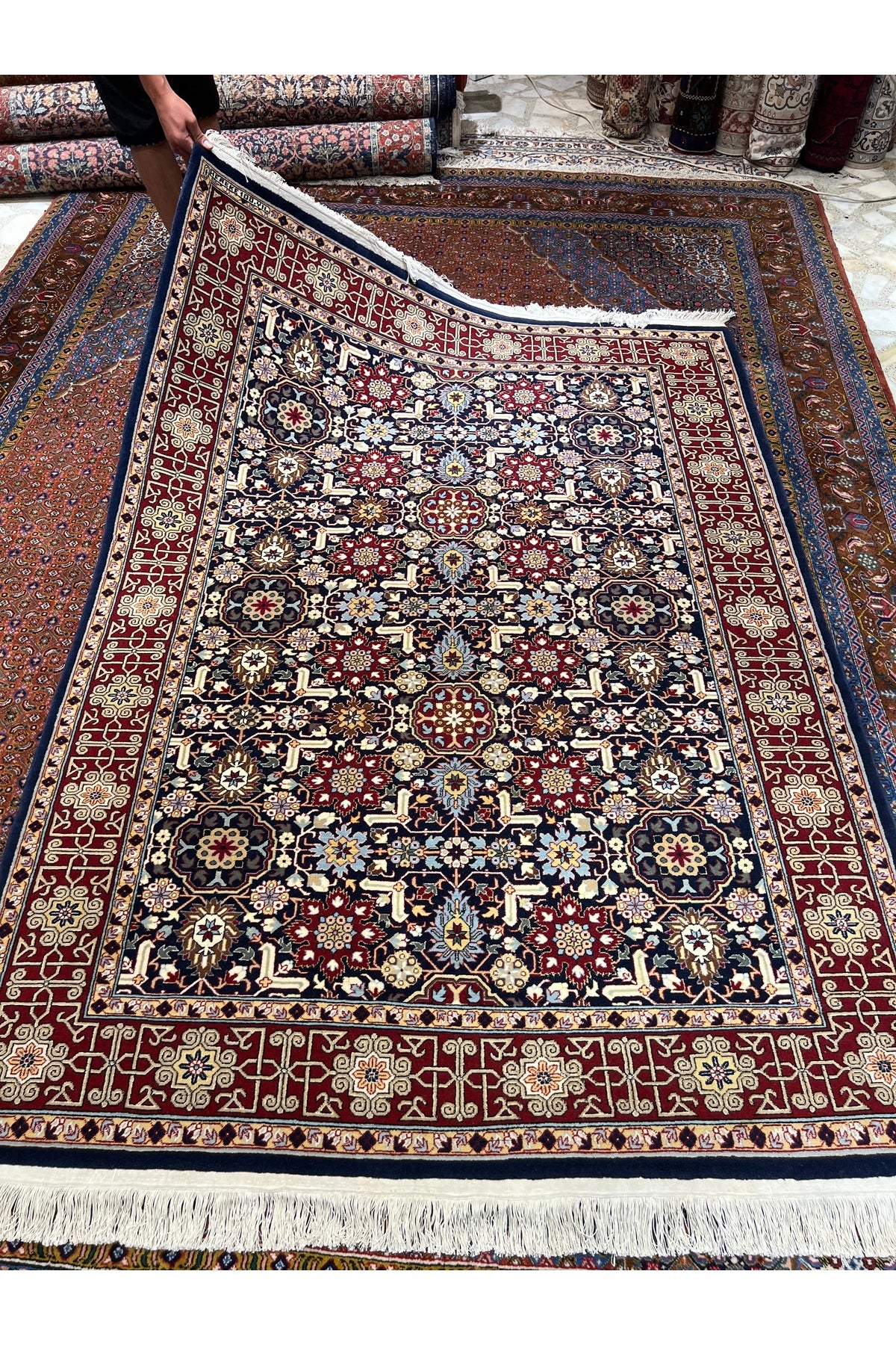 RD RAMAZAN DAG Hand Rug Art Hand-Woven Sumerbank Hereke Rug Kafkas Design Size 210x150. - MALLTURK