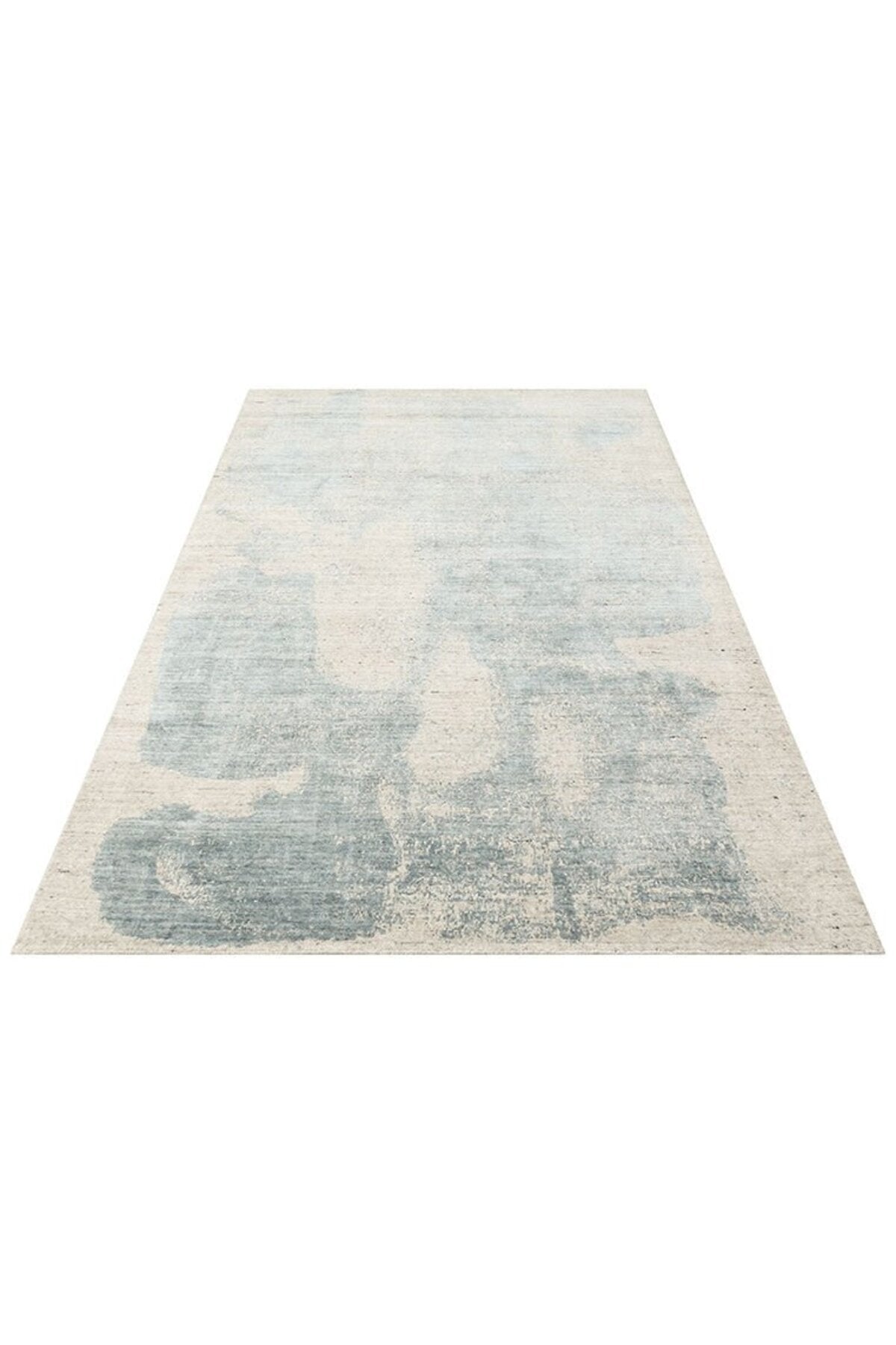 Kalesta Rug Grace Beige Blue, Self-Patterned Pattern Wool, Viscose and Cotton Blend Pattern Elegant Living Room Rug - MALLTURK