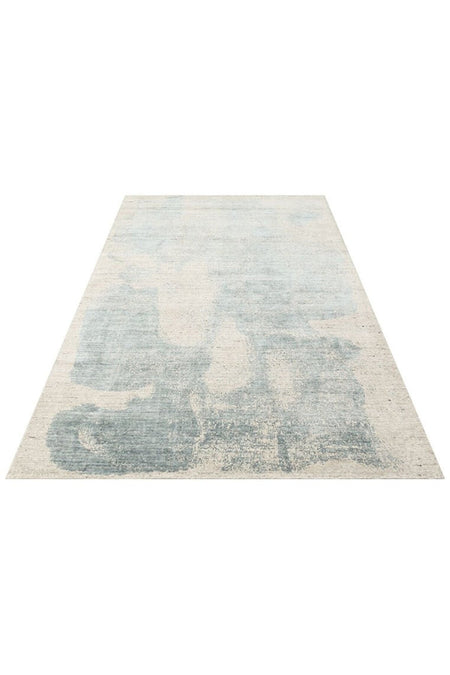Kalesta Rug Grace Beige Blue, Self-Patterned Pattern Wool, Viscose and Cotton Blend Pattern Elegant Living Room Rug - MALLTURK
