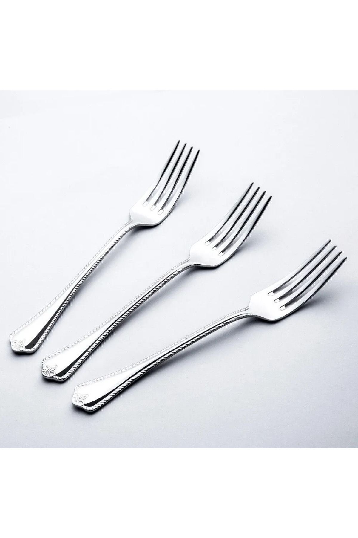 Nehir fulya Plain 12 Piece yemek Fork Set - MALLTURK