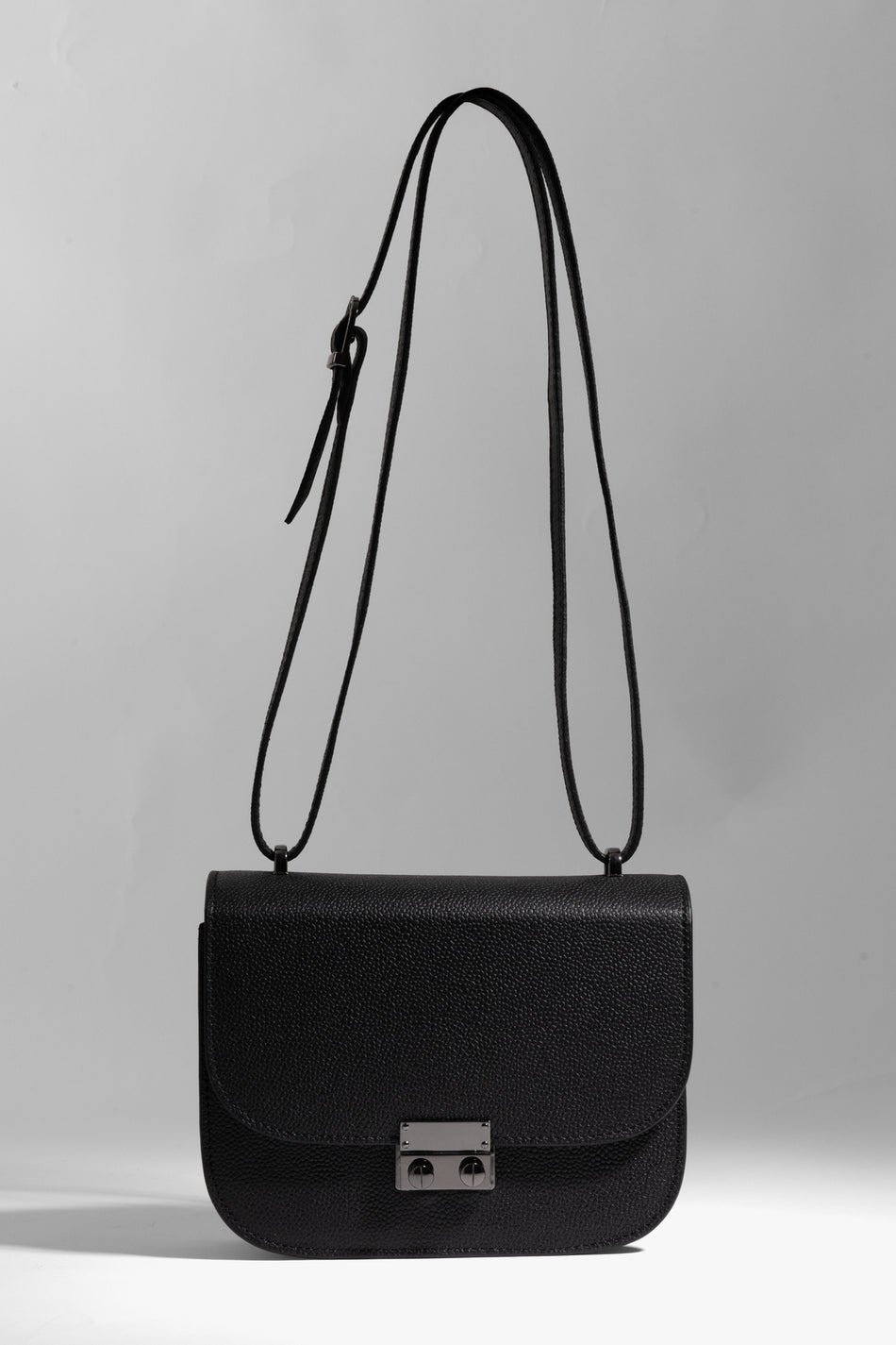 Fubileather Classic Box Genuine Leather Women's Bag – Black