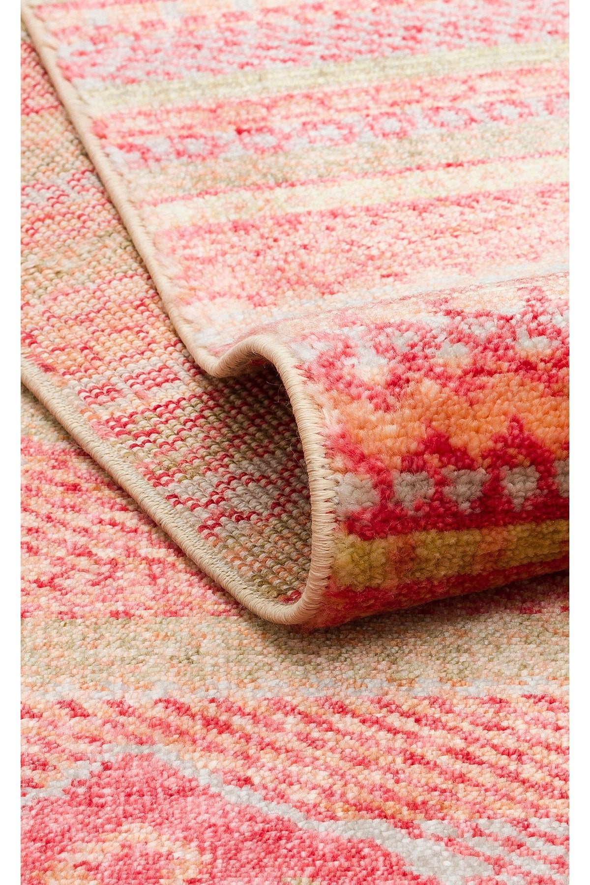 Eko Hali EKO Hali ZR18 RED MULTY Ethnic Patterned, Non-Shedding Usak Carpet Produced on Special Looms. - MALLTURK