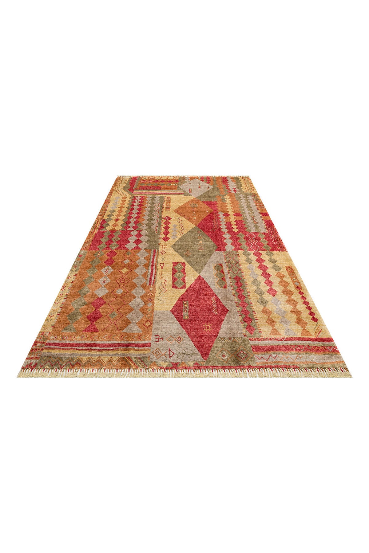 Eko Hali Zara ZR 10 Red Autumn is a special loom rug shaped by the intensive handiwork of women from Usak. - MALLTURK