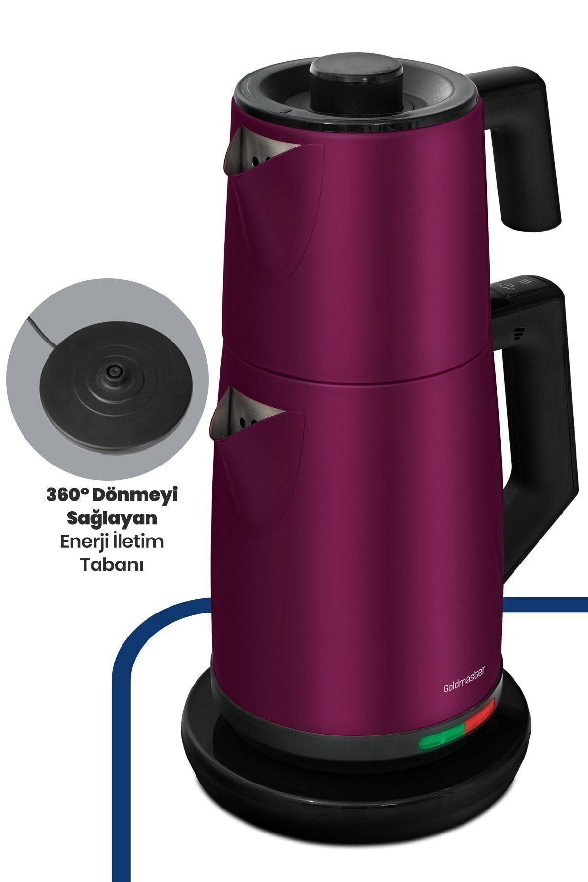 GoldMaster Acacia Matte Purple XL 2200 Watt Patented Drip-Free Design Stainless Steel Tea Maker and Water Kettle - MALLTURK