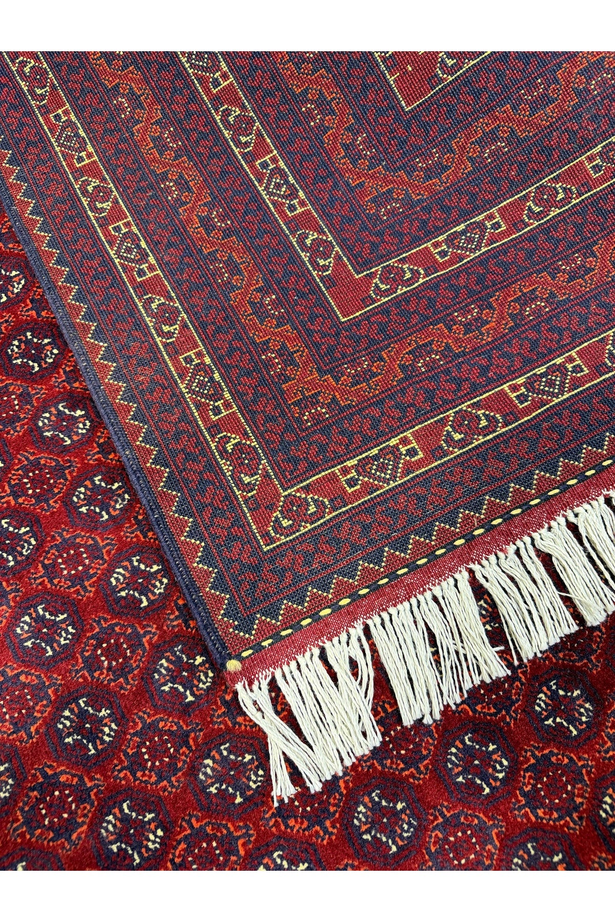 Afghan Rug Hand-Woven Hojanosrai Design 100% Wool Natural Dye