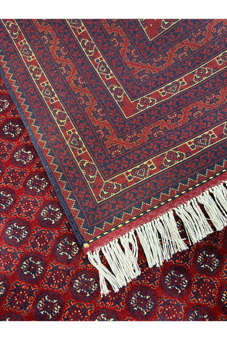 Afghan Rug Hand-Woven Hojanosrai Design 100% Wool Natural Dye