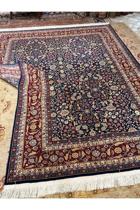 RD RAMAZAN DAG Hand Rug Art Hand-Woven Hereke Rug Imzalidir Seven Mountains Flower Design Premium Quality Natural Dye Size 3x2 - MALLTURK