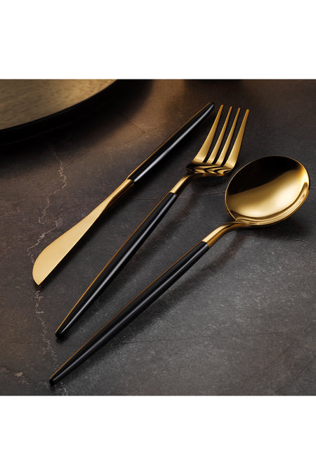 Aryildiz versay white gold 36 Piece 6 Place Setting Flatware Set