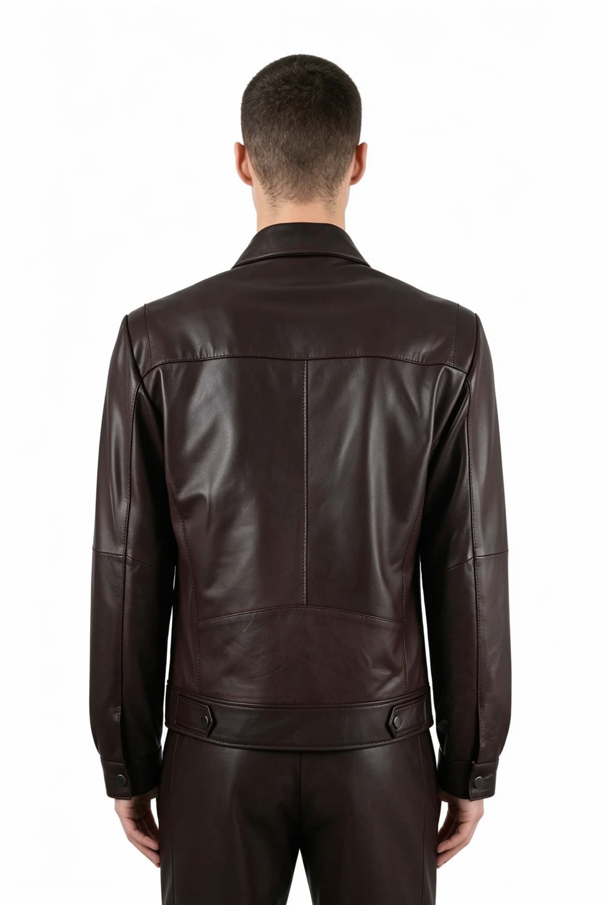 ALIN Leo Men's Genuine Leather Casual Jacket Brown - MALLTURK