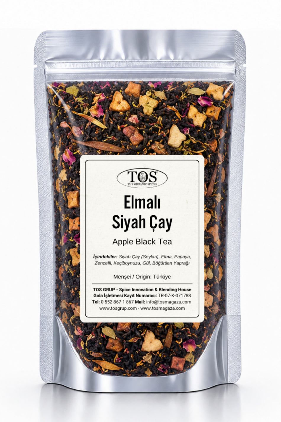 TOS The Organic Spices Apple Black Tea 100 gr (1st Quality)
