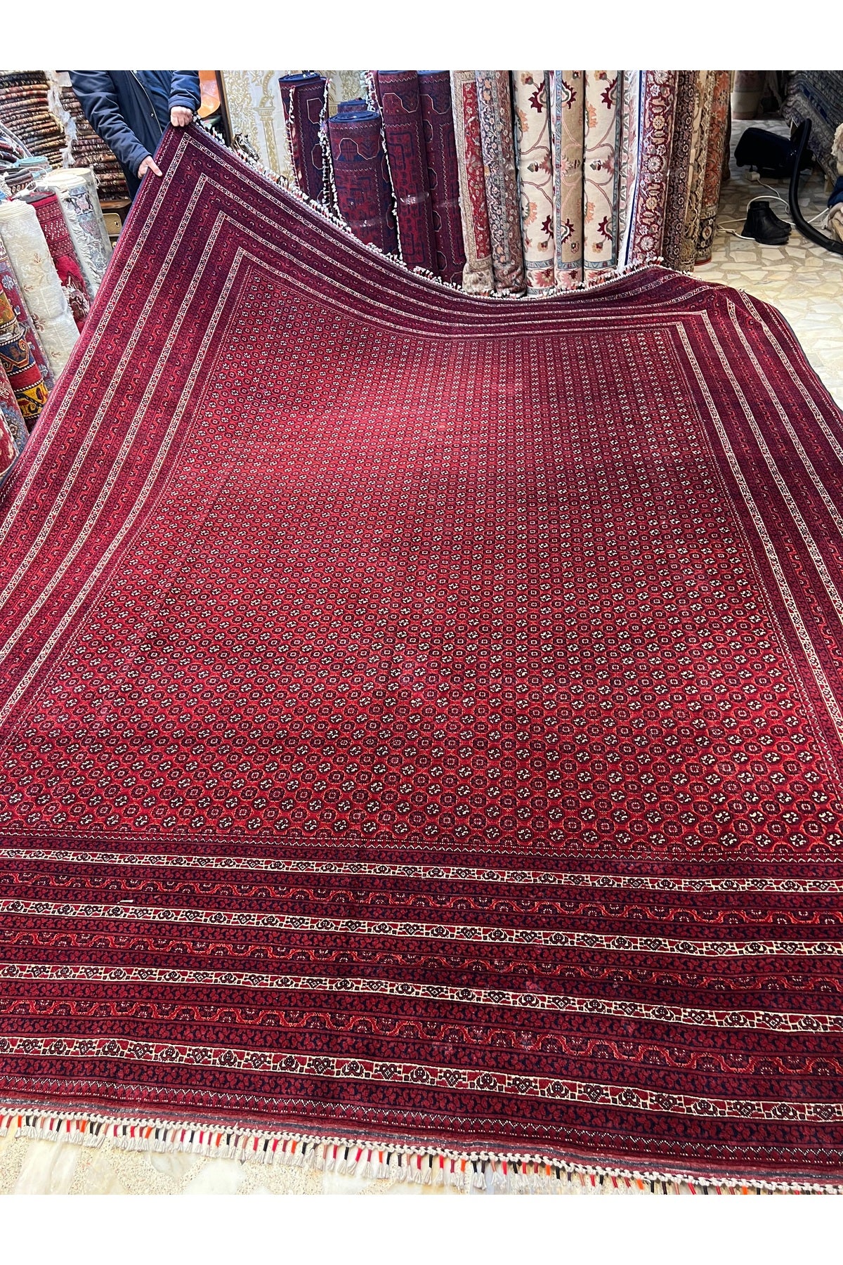 RD RAMAZAN DAG Hand Rug Art Hand-Woven Afgan Haca Roshnai Rug Premium Quality Size 390x300 - MALLTURK