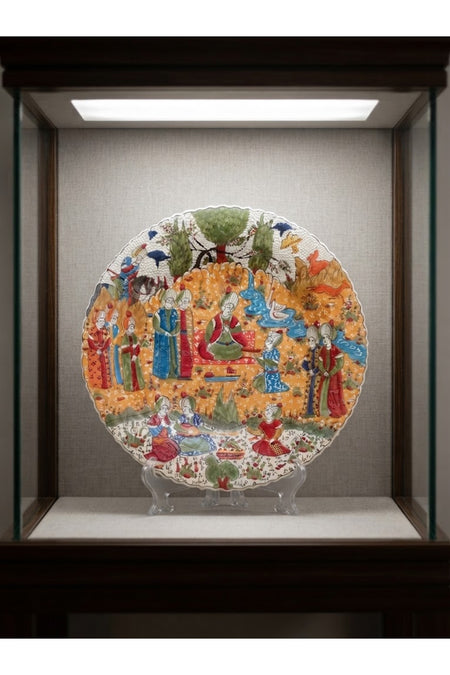General Brands Ottoman Miniature Scene Handmade Large Decorative Tile Plate Display Piece - MALLTURK