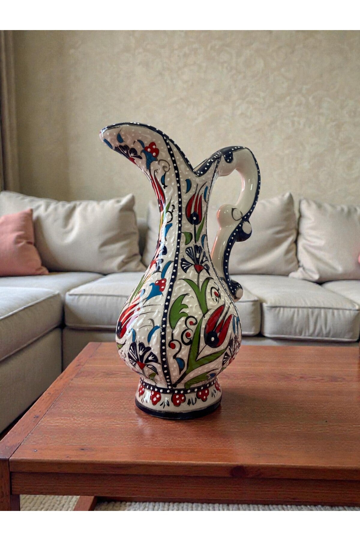 STORESZA Handmade 25cm Kutahya Ceramic Vase for Ashure (Turkish Dessert) - MALLTURK