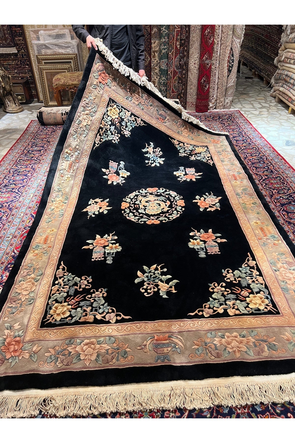 RD RAMAZAN DAG Hand Rug Art Hand-Woven Embossed Chinese Rug 275x183 - MALLTURK