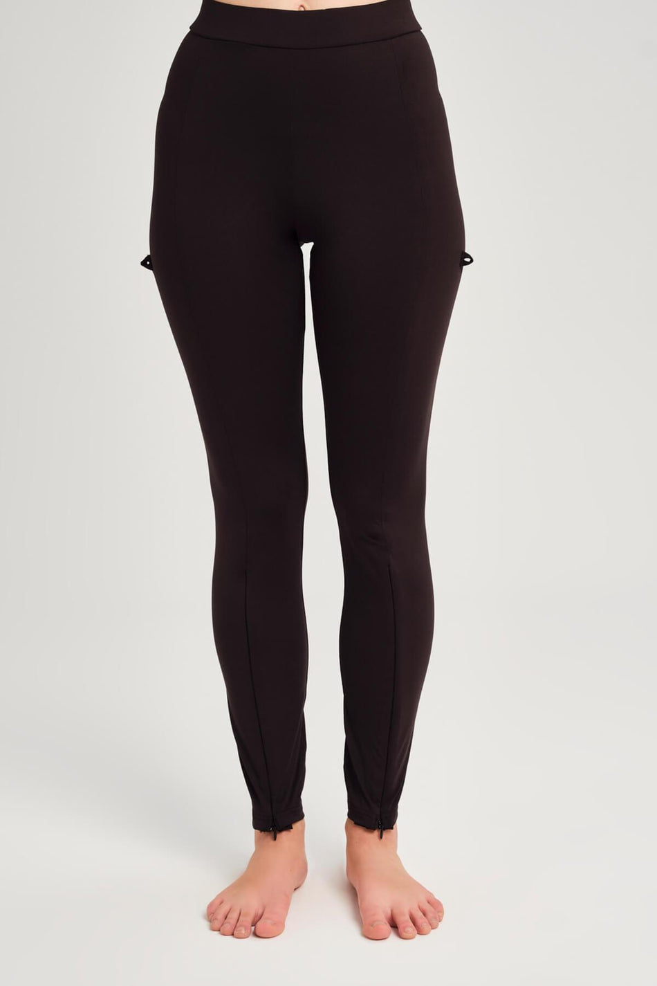 Hasema Black Zippered Adjustable Leg Swimming Leggings 3069